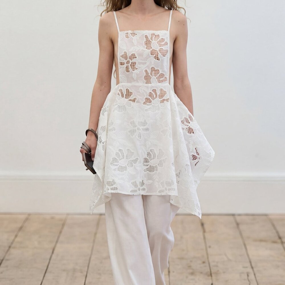 Simonett Embroidered Apron Top - White Size One SizeWhite / One Size - Picture 3 of 3